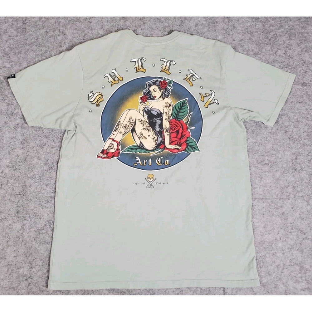Sullen Art Collective Shirt Large Buckle Exclusive Green Tattoo Graphic Tee Mens